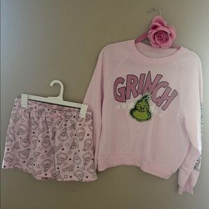 Grinch   Pajamas Set - Pink